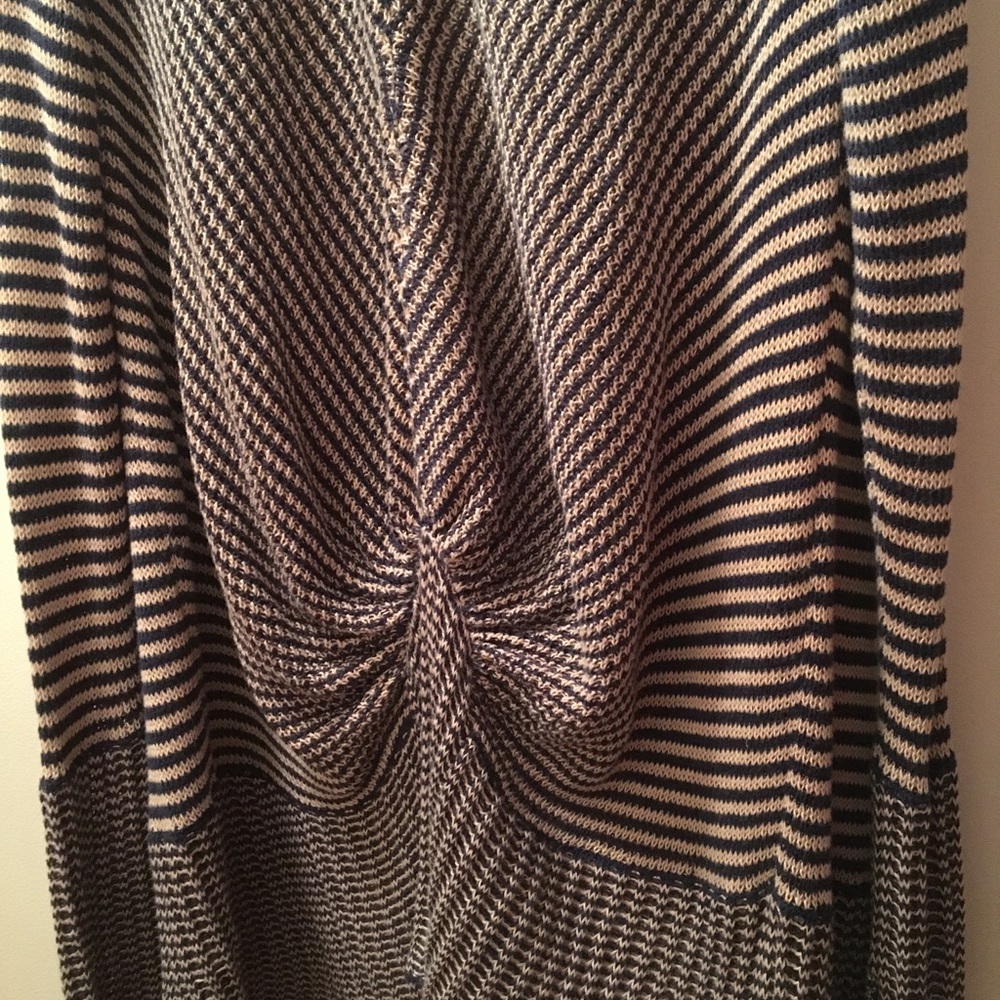 Long striped sweater coat
